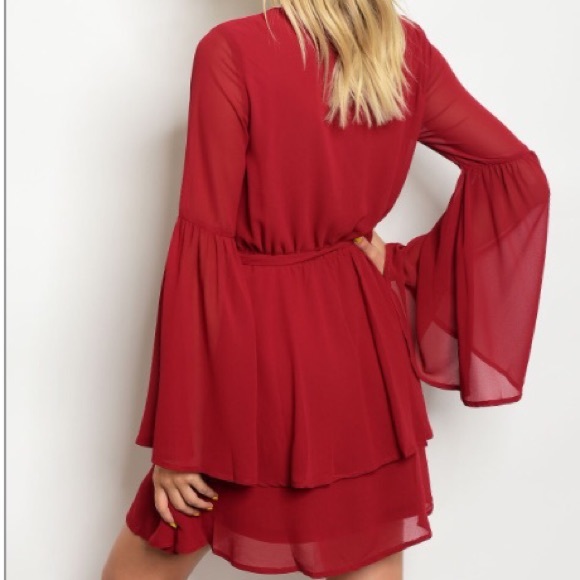 Last 1!! SMALL flirty fun wine colored party dress - Picture 8 of 8